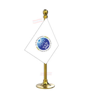 DAE (Department of Atomic Energy) Flag Stand for Car Dashboard-Single Gold Plastic | Car Decoration