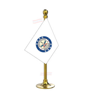DRDO (Defence Research & Development Organisation) Flag Stand for Car Dashboard-Single Gold Plastic | Car Decoration