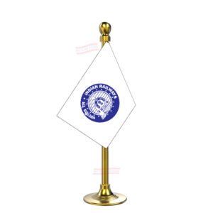 Indian Railways Flag Stand for Car Dashboard-Single Gold Plastic | Car Decoration