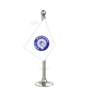 Indian Railways Flag Stand for Car Dashboard-Single Silver Plastic | Car Decoration