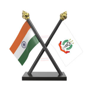 IMA (Indian Medical Association) and India Cross Black Acrylic Car Flag with Black Base and Pole