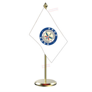 DRDO Defence Research & Development Organisation Table Flag with Brass Pole & Brass Base Table Miniature Flag
