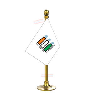 ECI (Election Commission of India) Flag Stand for Car Dashboard-Single Gold Plastic | Car Decoration