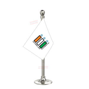 ECI (Election Commission of India) Flag Stand for Car Dashboard-Single Silver Plastic | Car Decoration