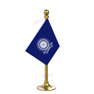 IAS (Indian Administrative Service) Flag Stand for Car Dashboard-Single Gold Plastic | Car Decoration