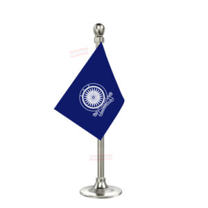 IAS (Indian Administrative Service) Flag Stand for Car Dashboard-Single Silver Plastic | Car Decoration