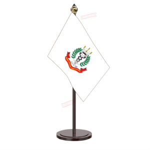IMA Indian Medical Association Organisation Table Flag with Black Acrylic Plastic Pole & Round Base Table Miniature Flag