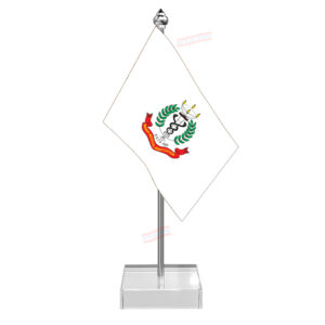 IMA Indian Medical Association Flag Desk Miniature Flag With Stainless Steel Pole And Transparent Acrylic Base