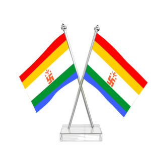 Jainism Cross Desk Flag with Stainless Steel pole and transparent acrylic