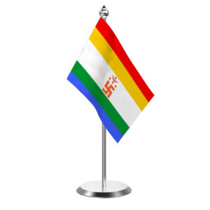 Jainism Desk Flag With Stainless Steel Base And Pole with 4inchx6inch flag