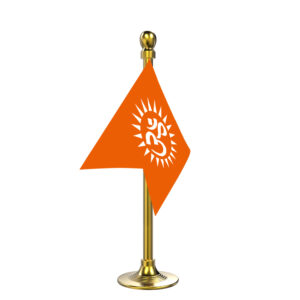 Om Flag Stand for Car Dashboard-Single Gold Plastic | Car Decoration