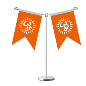 Om Flag Y-Shaped Table Flag with Stainless Steel Base and Pole