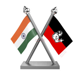 AIADMK Car Dashboard Flag | Cross Stainless Steel Dashboard Flag |