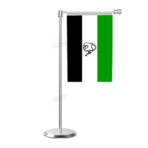 AUIDF (All India United Democratic Front) L Shape Table Flag With Stainless Steel Base and Pole