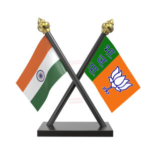 BJP (Bhartiya Janata Party) Car Dashboard Flag | Cross Acrylic Dashboard Flag |