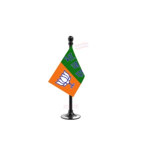 BJP (Bhartiya Janata Party) Car Dashboard Flag | Single Black Acrylic Dashboard Flag |