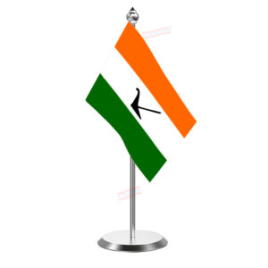 BPF (Bodoland People's Front) Flag Desk Flag With Stainless Steel Base And Pole with 4inchx6inch flag
