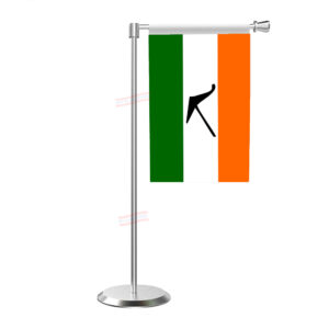 BPF (Bodoland People's Front ) L Shape Table Flag With Stainless Steel Base and Pole