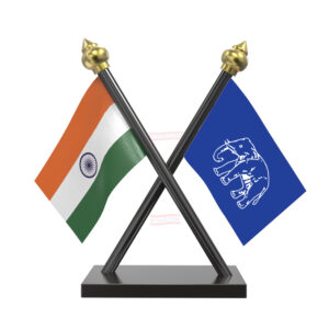 BSP (Bahujan Samaj Party) Car Dashboard Flag | Cross Acrylic Dashboard Flag |