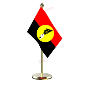 DMDK (Desiya Murpokku Dravida Kazhagam) Flag Table Miniature Flag With Brass Base And Brass Pole