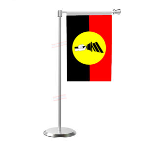 DMDK (Desiya Murpokku Dravida Kazhagam) L Shape Table Flag With Stainless Steel Base and Pole
