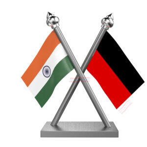 DMK (Dravida Munnetra Kazhagam) Car Dashboard Flag | Cross Stainless Steel Dashboard Flag |