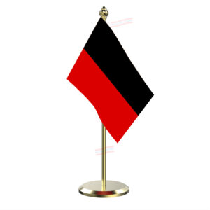 DMK (Dravida Munnetra Kazhagam) Flag Table Miniature Flag With Brass Base And Brass Pole