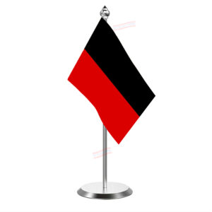 DMK (Dravida Munnetra Kazhagam) Flag Desk Flag With Stainless Steel Base And Pole with 4inchx6inch flag