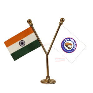 GFP (Goa Forward Party) Car Dashboard Flag | Y Shape Stainless Steel Dashboard Flag |