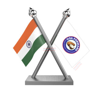 GFP (Goa Forward Party) Car Dashboard Flag | Cross Stainless Steel Dashboard Flag |