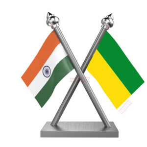 IPFT (Indigenous People's Front of Tripura) Car Dashboard Flag | Cross Stainless Steel Dashboard Flag |
