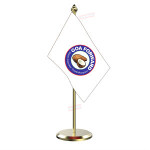 GFP (Goa Forward Party) Flag Table Miniature Flag With Brass Base And Brass Pole