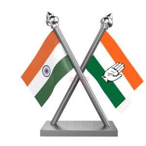 INC (Indian National Congress) Car Dashboard Flag | Cross Stainless Steel Dashboard Flag |