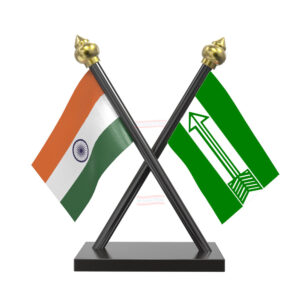 JDU (Janata Dal United ) Car Dashboard Flag | Cross Acrylic Dashboard Flag |