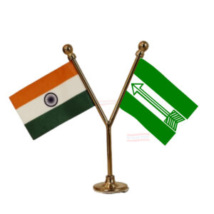 JDU (Janata Dal United ) Car Dashboard Flag | Y Shape Stainless Steel Dashboard Flag |