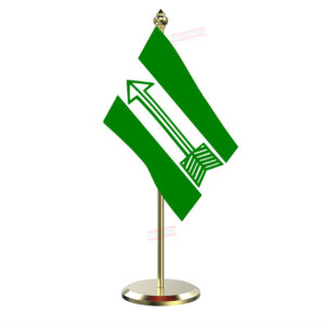 JDU (Janata Dal United) Flag Table Miniature Flag With Brass Base And Brass Pole