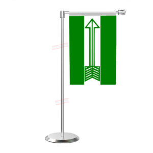 JDU (Janata Dal United) L Shape Table Flag With Stainless Steel Base and Pole