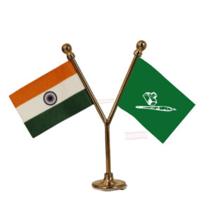 JKPDP (Jammu & Kashmir People's Democratic Party) Car Dashboard Flag | Y Shape Stainless Steel Dashboard Flag |
