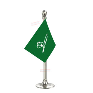 JKPDP (Jammu & Kashmir Democratic Party) Car Dashboard Flag | Single Silver Acrylic Dashboard Flag |