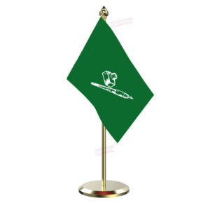 JKPDP (Jammu & Kashmir Democratic Party) Flag Table Miniature Flag With Brass Base And Brass Pole