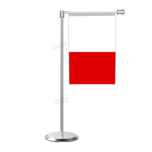 KCP (Kerala Congress Party) L Shape Table Flag With Stainless Steel Base and Pole