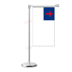 Christian Flag L Shape Table Flag With Stainless Steel Base And Pole
