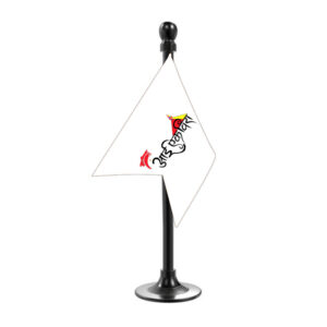 Ekvira Aai Flag Stand for Car Dashboard-Single Black Plastic | Car Decoration