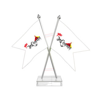 Ekvira Aai Cross Desk Flag with Stainless Steel pole and transparent acrylic