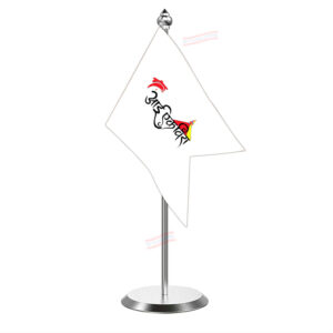 Ekvira Aai Desk Flag With Stainless Steel Base And Pole with 4inchx6inch flag