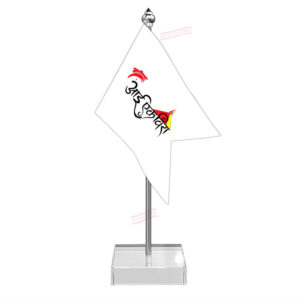 Ekvira Aai Table Desk Miniature Flag With Stainless Steel Pole And Transparent Acrylic Base