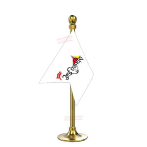 Ekvira Aai Flag Stand for Car Dashboard-Single Gold Plastic | Car Decoration