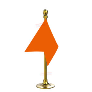 Bhagwa Flag Stand for Car Dashboard-Single Gold Plastic | Car Decoration