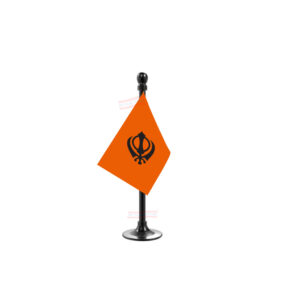 Sikh Flag Stand for Car Dashboard-Single Black Plastic | Car Decoration