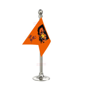Jai Hanuman Flag Stand for Car Dashboard-Single Silver Plastic | Car Decoration